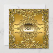 Luxe 50e gouden verjaardagsfeest Goud Kaart (Voorkant)