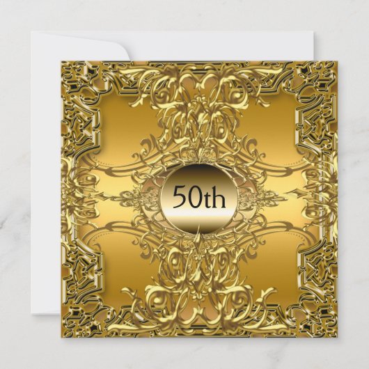 Luxe 50e gouden verjaardagsfeest Goud Kaart (Voorkant)