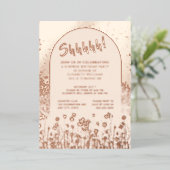 Luxe 50e Roos Gouden Foto op Terug Aangepaste Verj Folie Uitnodiging (Staand Voorkant)