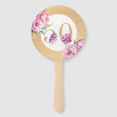 Luxe 50e verjaardag aangepaste foto Glitter Handwaaier (Voorkant)