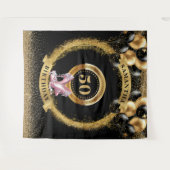 Luxe 50e Verjaardag Achtergrond Roze Glitter Hakke Wandkleed (Voorkant (horizontaal))