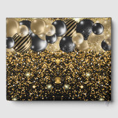 Luxe 50e verjaardag - Gepersonaliseerd zwart goud Gastenboek (Achterkant)