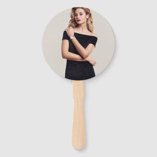 Luxe 50e verjaardag zwarte goudfoto handwaaier (Achterkant)