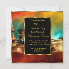 Luxe 50e Verjaardagsfeestje Goud Zwart multicolor Kaart