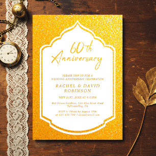 Luxe 60e bruiloft Jubileum Golden Kaart