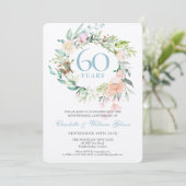 Luxe 60e diamanten huwelijksjubileum bloemstuk kaart (Staand voorkant)