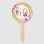 Luxe 60e verjaardag aangepaste foto Glitter Handwaaier (Voorkant)