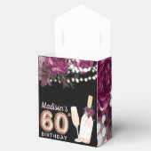 Luxe 60e volwassen Roos Wijn op maat Bedankdoosjes (Geopend)