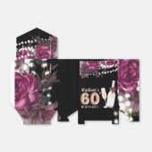 Luxe 60e volwassen Roos Wijn op maat Bedankdoosjes (Uitgevouwen)