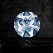 Luxe 90's Abstract | Turquoise Navy Blue Pattern Ronde Klok
