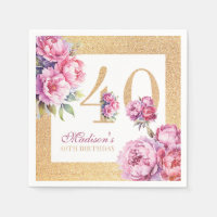 Luxe Aangepaste 40e Verjaardag Roze Goud Glitter