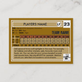 Luxe aangepaste Baseball-kaart Visitekaartje (Achterkant)