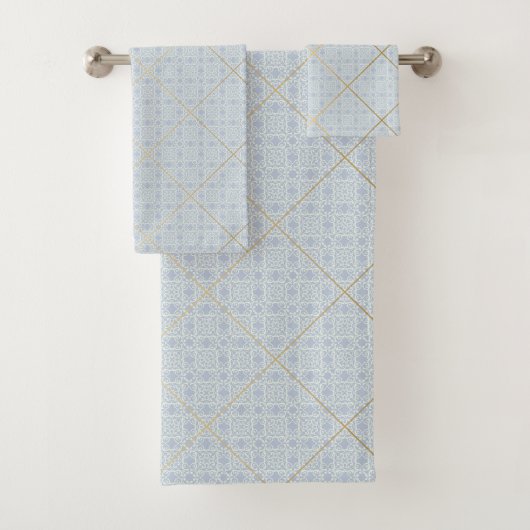 LUXE AANGEPASTE PASTEL BLAUW HAMPTON BATHROOM TOWE BAD HANDDOEK (Insitu)