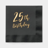 Luxe Aangepaste Verjaardag Servet Echte Gouden Fol (Voorkant)