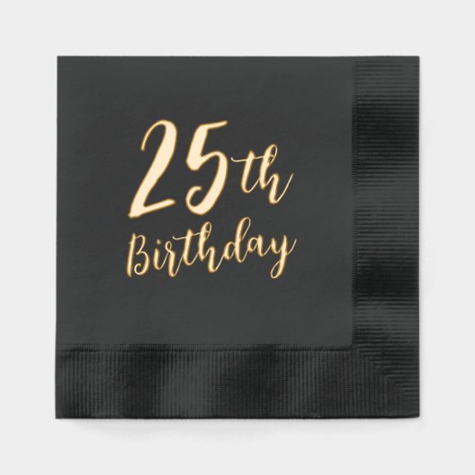 Luxe Aangepaste Verjaardag Servet Echte Gouden Fol (Voorkant)