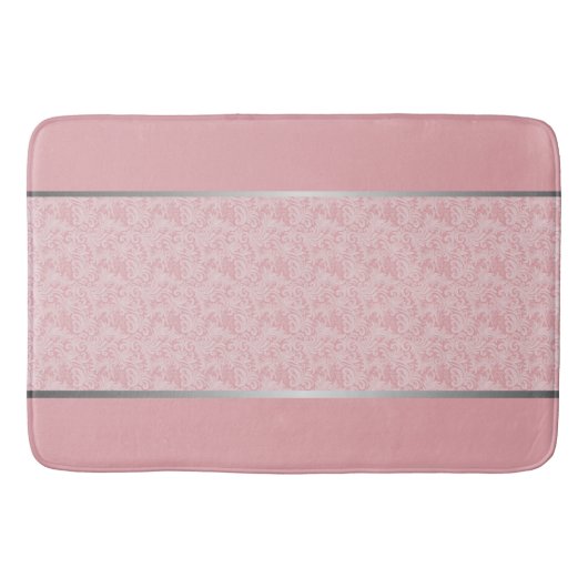 Luxe aanraking: Zilver, Wit en Blush Roze Badmat (Voorkant)