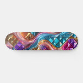 Luxe Abstract 3D Mozaïek Persoonlijk Skateboard (Horizontaal)