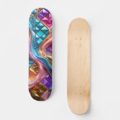 Luxe Abstract 3D Mozaïek Persoonlijk Skateboard (Voorkant)