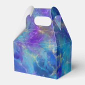 Luxe abstract blauw marmerpatroon  bedankdoosjes (Achterkant)