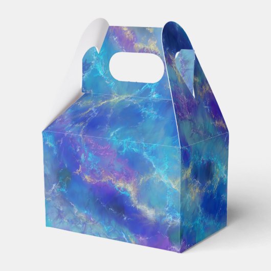 Luxe abstract blauw marmerpatroon  bedankdoosjes (Voorkant Zijde)