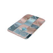 Luxe Abstract | Blush Roos Gold en Blauwgroen geom Badmat (Gekanteld)