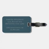 Luxe Abstract | Blush Roos Gold en Blauwgroen geom Bagagelabel (Achterkant horizontaal)