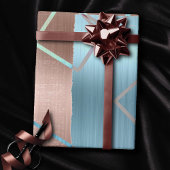 Luxe Abstract | Blush Roos Gold en Blauwgroen geom Cadeaupapier