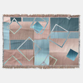 Luxe Abstract | Blush Roos Gold en Blauwgroen geom Deken (Voorkant)