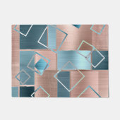 Luxe Abstract | Blush Roos Gold en Blauwgroen geom Deurmat (Voorkant)