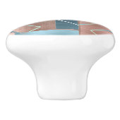 Luxe Abstract | Blush Roos Gold en Blauwgroen geom Keramische Knop (Zijkant)