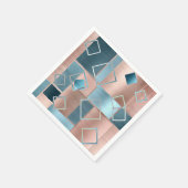 Luxe Abstract | Blush Roos Gold en Blauwgroen geom Servet (Hoek)