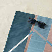 Luxe Abstract | Blush Roos Gold en Blauwgroen geom Strandlaken (In situ)