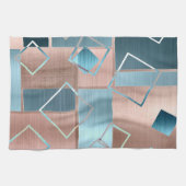 Luxe Abstract | Blush Roos Gold en Blauwgroen geom Theedoek (Horizontaal)