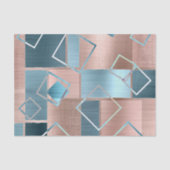Luxe Abstract | Blush Roos Gold en Blauwgroen geom Tissuepapier (Voorkant)