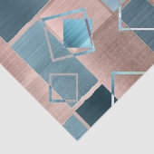 Luxe Abstract | Blush Roos Gold en Blauwgroen geom Tissuepapier (Detail)