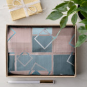 Luxe Abstract | Blush Roos Gold en Blauwgroen geom Tissuepapier (Geschenk)