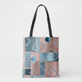 Luxe Abstract | Blush Roos Gold en Blauwgroen geom Tote Bag (Voorkant)