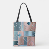Luxe Abstract | Blush Roos Gold en Blauwgroen geom Tote Bag (Achterkant)