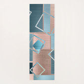 Luxe Abstract | Blush Roos Gold en Blauwgroen geom Yogamat (Achterkant)