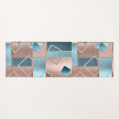 Luxe Abstract | Blush Roos Gold en Blauwgroen geom Yogamat (Voorkant (horizontaal))