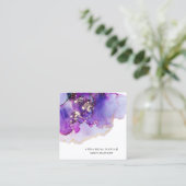 *~* Luxe Abstract Bold Lavender Gold Gilded Blue Vierkante Visitekaartje (Staand voorkant)