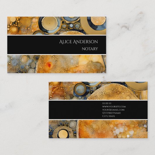 Luxe abstract fossiel gouden rots elegant uniek visitekaartje (Voorkant / Achterkant)