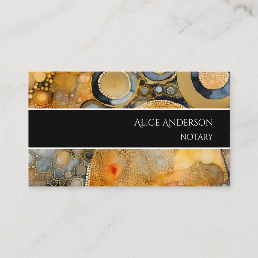 Luxe abstract fossiel gouden rots elegant uniek visitekaartje (Voorkant)