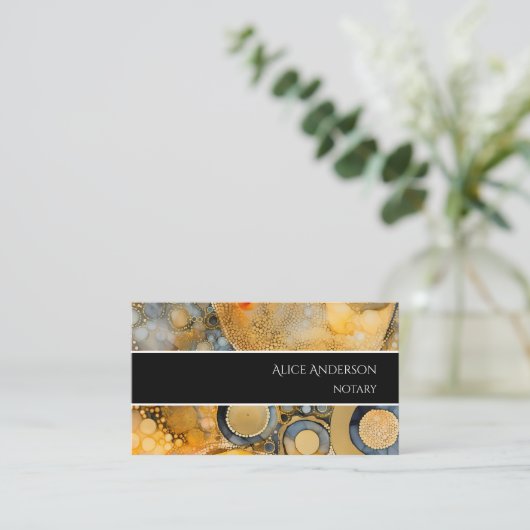 Luxe abstract fossiel gouden rots elegant uniek visitekaartje (Staand voorkant)