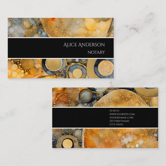 Luxe abstract fossiel gouden rots elegant uniek visitekaartje (Voorkant / Achterkant)