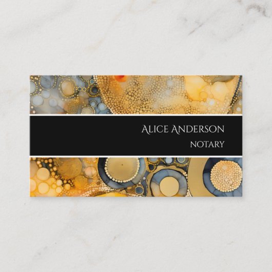 Luxe abstract fossiel gouden rots elegant uniek visitekaartje (Voorkant)