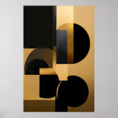 Luxe Abstract Goud Zwart Poster (Voorkant)