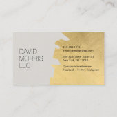 Luxe Abstract Gouden Brushstroke Logo op Tan Visitekaartje (Achterkant)