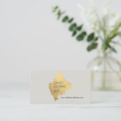 Luxe Abstract Gouden Brushstroke Logo op Tan Visitekaartje (Staand voorkant)