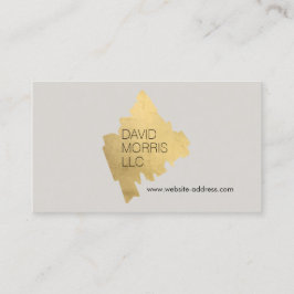 Luxe Abstract Gouden Brushstroke Logo op Tan Visitekaartje
